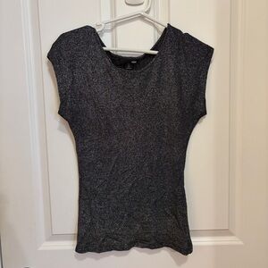 Elegant Black Glitter T-Shirt Top (Metallic Fibres)